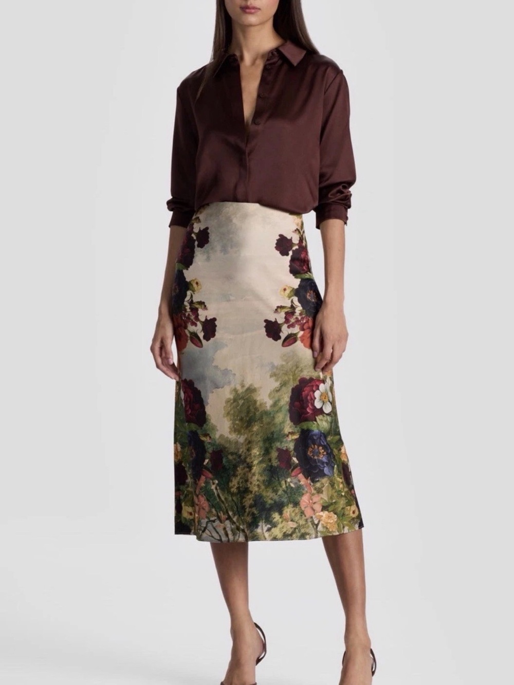 ISO!! Alice + Olivia Floral Forbidden Forest Midi Skirt